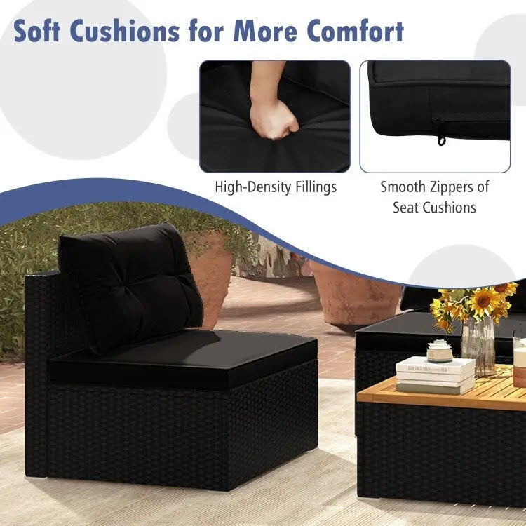 Ensemble de meubles de jardin modernes 5 pièces pour cour et bord de piscine - 27 x 25 x 25,5 (L x l x H)
