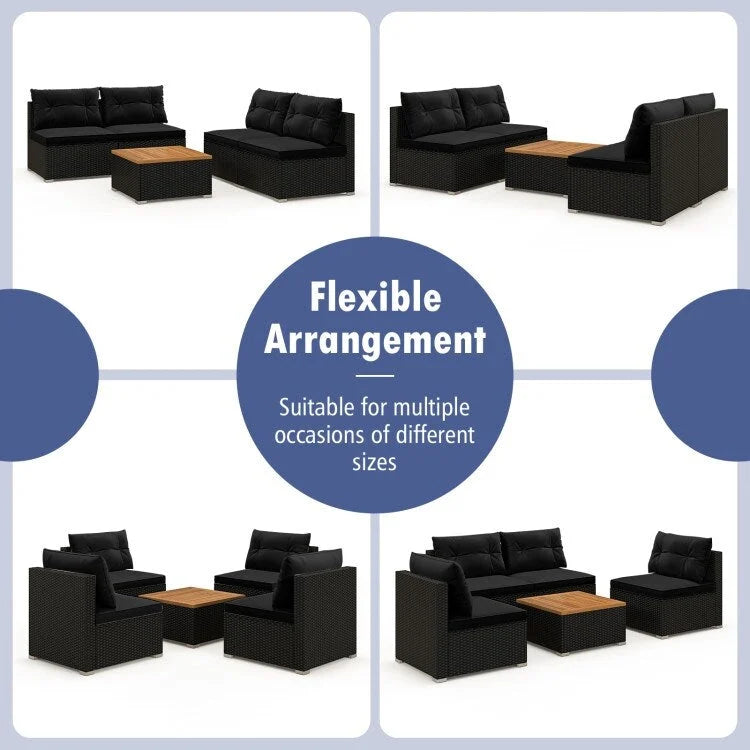 Ensemble de meubles de jardin modernes 5 pièces pour cour et bord de piscine - 27 x 25 x 25,5 (L x l x H)