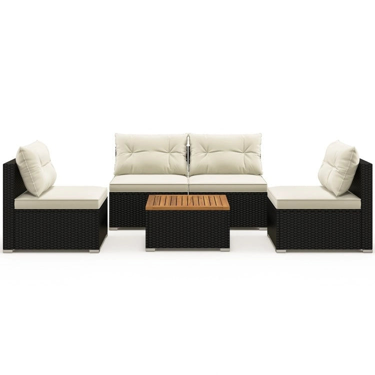 Ensemble de meubles de jardin modernes 5 pièces pour cour et bord de piscine - 27 x 25 x 25,5 (L x l x H)