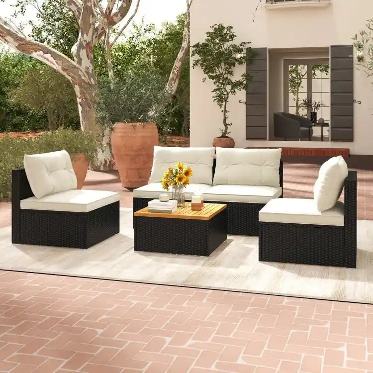 Ensemble de meubles de jardin modernes 5 pièces pour cour et bord de piscine - 27 x 25 x 25,5 (L x l x H)