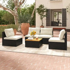 Ensemble de meubles de jardin modernes 5 pièces pour cour et bord de piscine - 27 x 25 x 25,5 (L x l x H)