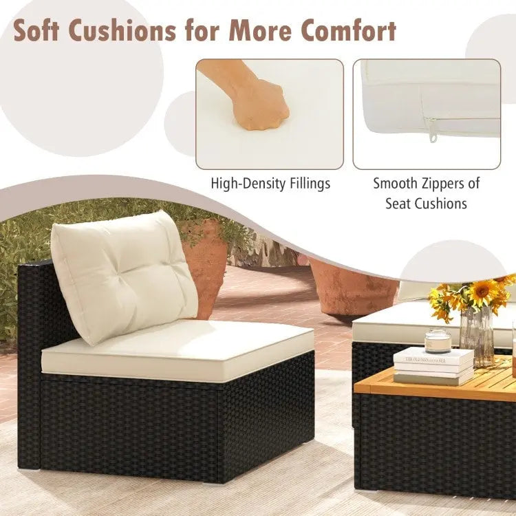Ensemble de meubles de jardin modernes 5 pièces pour cour et bord de piscine - 27 x 25 x 25,5 (L x l x H)