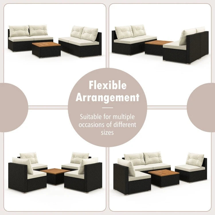 Ensemble de meubles de jardin modernes 5 pièces pour cour et bord de piscine - 27 x 25 x 25,5 (L x l x H)
