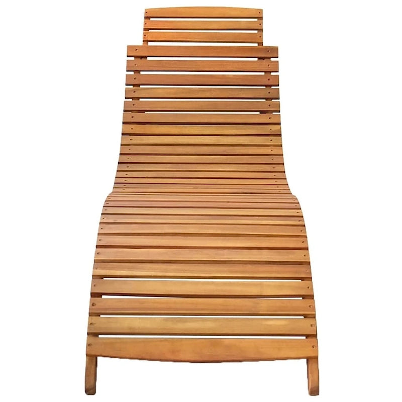 vidaXL Lettino da giardino con cuscino in legno massello di acacia - 72,4 x 21,7 x 25,2