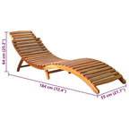 vidaXL Lettino da giardino con cuscino in legno massello di acacia - 72,4 x 21,7 x 25,2