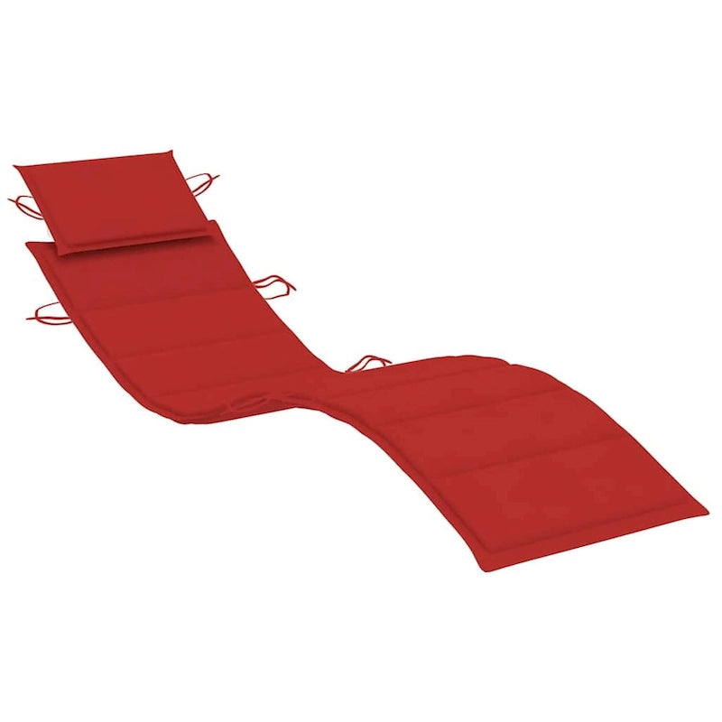 vidaXL Lettino da giardino con cuscino in legno massello di acacia - 72,4 x 21,7 x 25,2