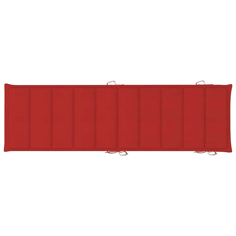 vidaXL Lettino da giardino con cuscino in legno massello di acacia - 72,4 x 21,7 x 25,2