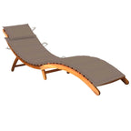 vidaXL Lettino da giardino con cuscino in legno massello di acacia - 72,4 x 21,7 x 25,2