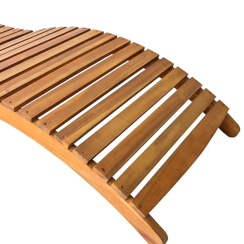 vidaXL Lettino da giardino con cuscino in legno massello di acacia - 72,4 x 21,7 x 25,2