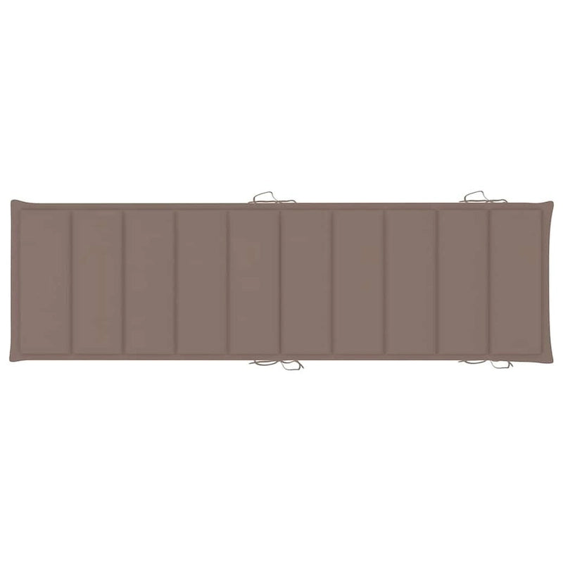 vidaXL Lettino da giardino con cuscino in legno massello di acacia - 72,4 x 21,7 x 25,2