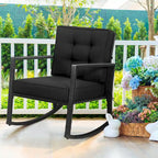 Gymax Sedia a Dondolo da Esterno in Vimini Sedia Singola in Rattan per Patio Giardino - Vedi Dettagli