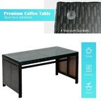 Set mobili da esterno 4 pezzi in rattan con cuscini - 43.5 x 25 x 31 (L x P x A)