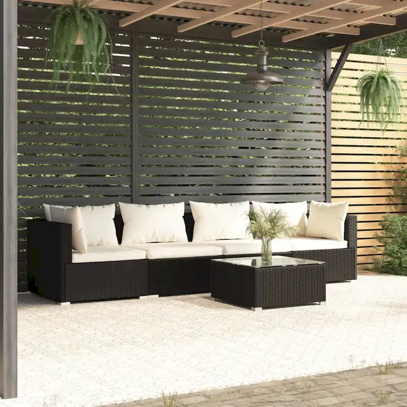 vidaXL Divano Sezionale da Giardino Divanetto Divano Angolare Poltrona da Esterno in Polyrattan