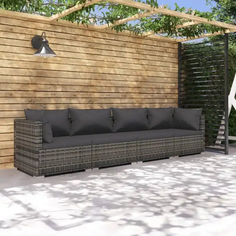 vidaXL Divano Sezionale da Giardino Divanetto Divano Angolare Poltrona da Esterno in Polyrattan