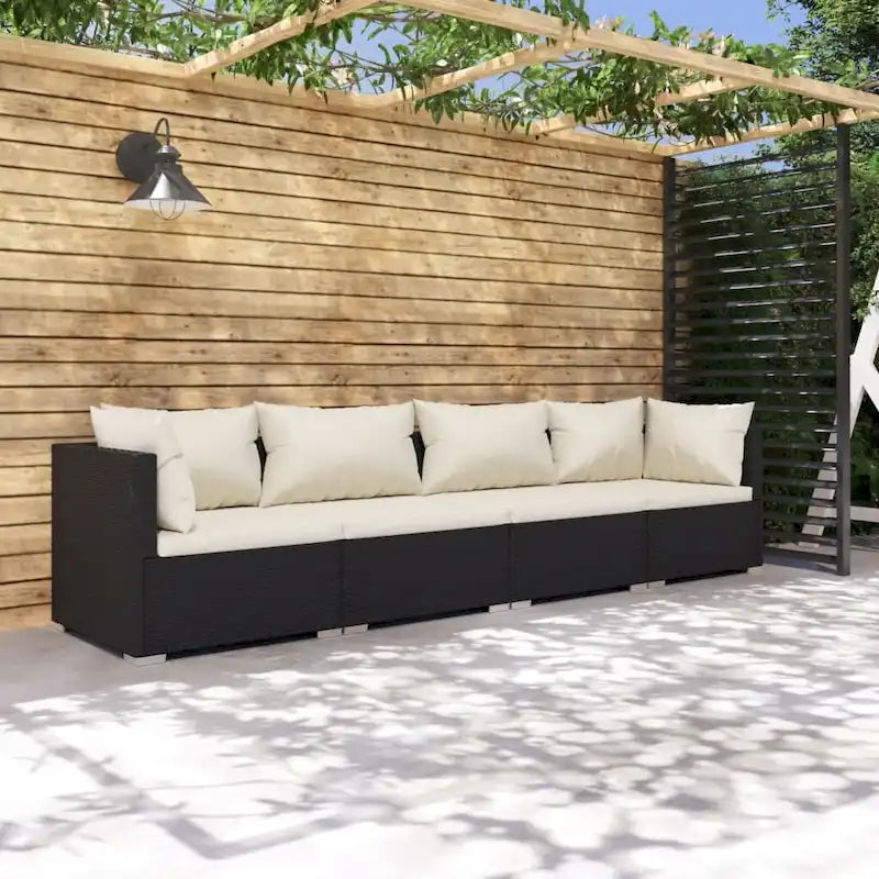 vidaXL Divano Sezionale da Giardino Divanetto Divano Angolare Poltrona da Esterno in Polyrattan
