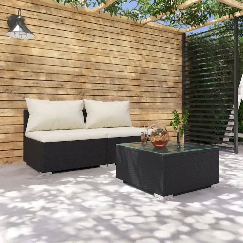 vidaXL Divano Sezionale da Giardino Divanetto Divano Angolare Poltrona da Esterno in Polyrattan