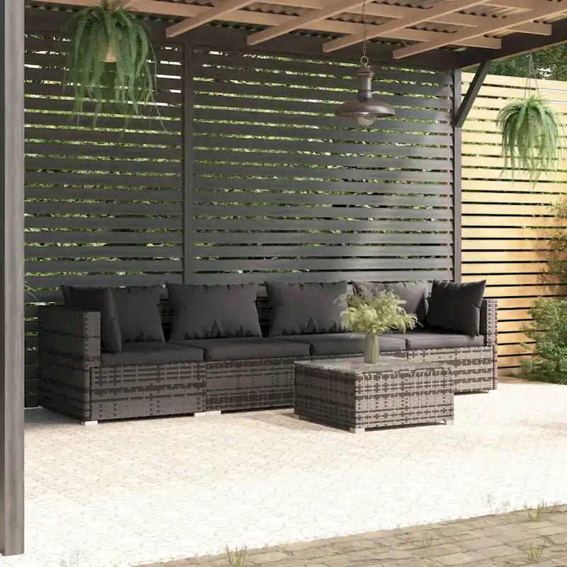 vidaXL Divano Sezionale da Giardino Divanetto Divano Angolare Poltrona da Esterno in Polyrattan