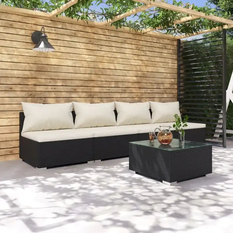 vidaXL Divano Sezionale da Giardino Divanetto Divano Angolare Poltrona da Esterno in Polyrattan
