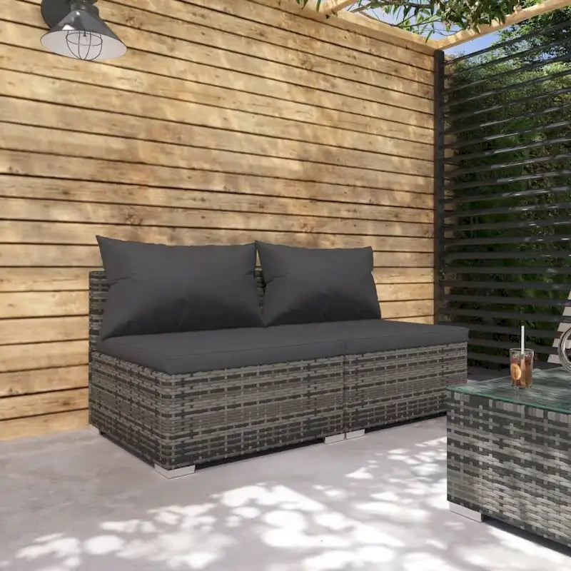 vidaXL Divano Sezionale da Giardino Divanetto Divano Angolare Poltrona da Esterno in Polyrattan