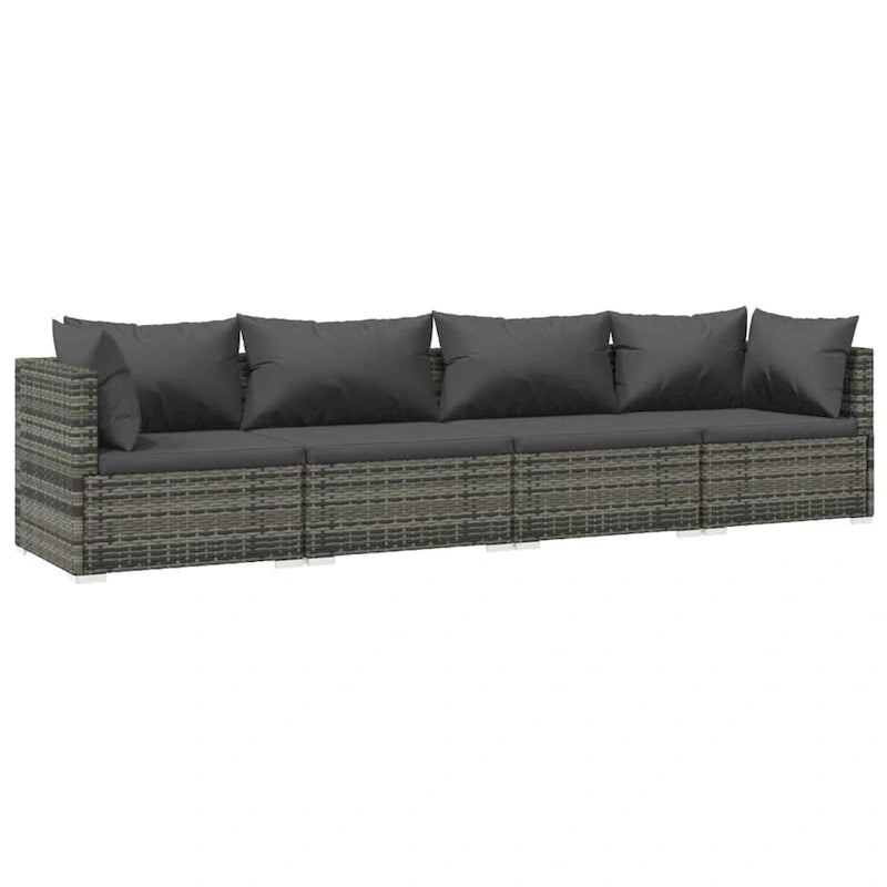 vidaXL Divano Sezionale da Giardino Divanetto Divano Angolare Poltrona da Esterno in Polyrattan