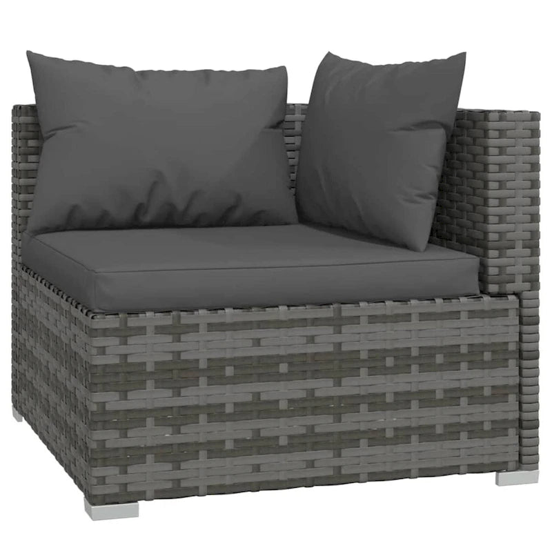 vidaXL Divano Sezionale da Giardino Divanetto Divano Angolare Poltrona da Esterno in Polyrattan