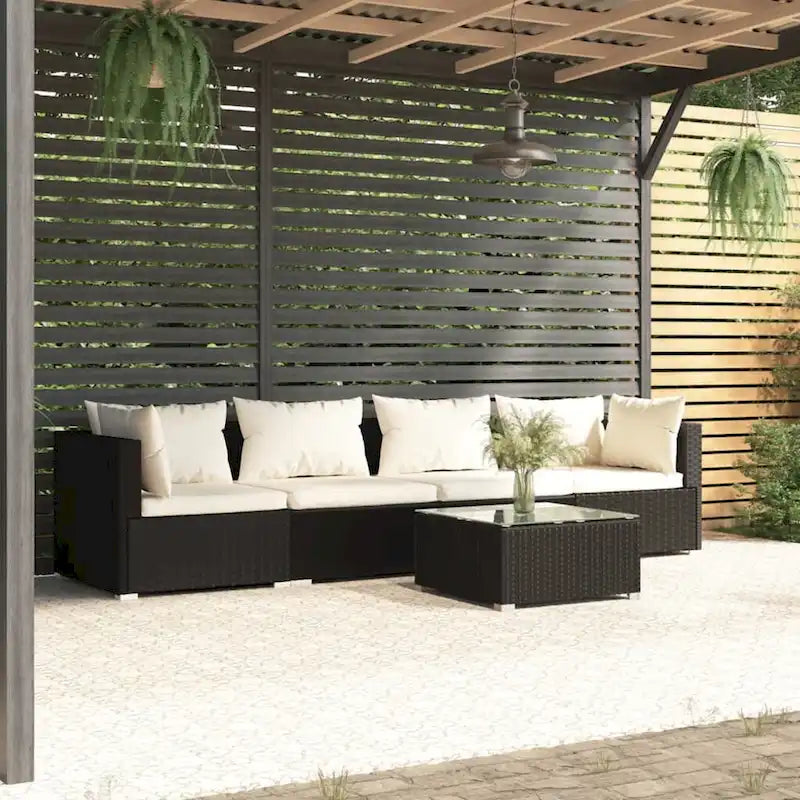 vidaXL Divano Sezionale da Giardino Divanetto Divano Angolare Poltrona da Esterno in Polyrattan