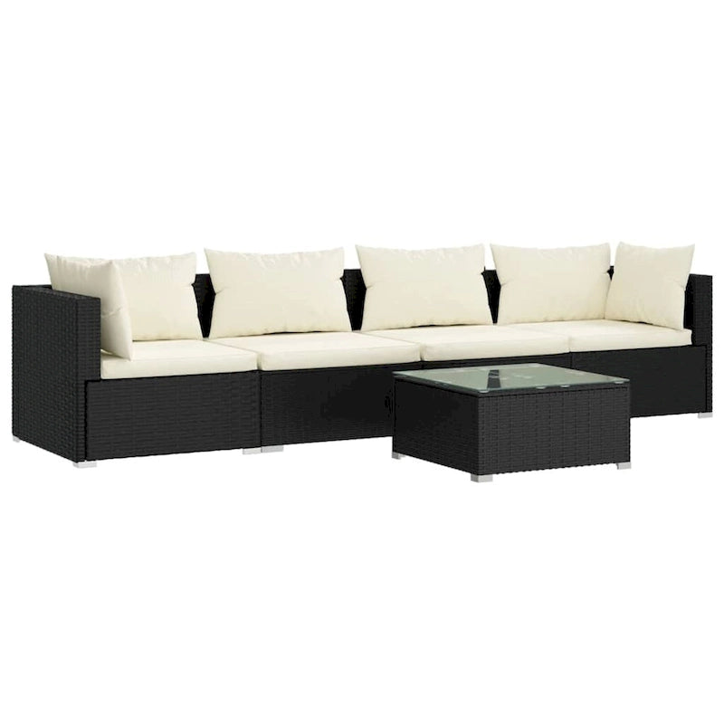 vidaXL Divano Sezionale da Giardino Divanetto Divano Angolare Poltrona da Esterno in Polyrattan