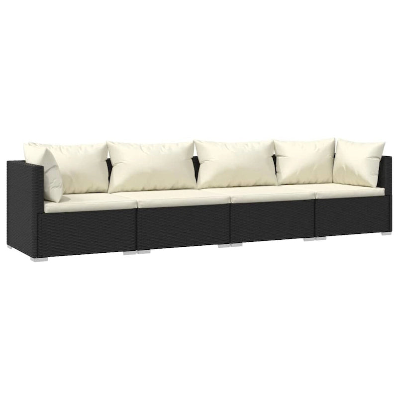 vidaXL Divano Sezionale da Giardino Divanetto Divano Angolare Poltrona da Esterno in Polyrattan