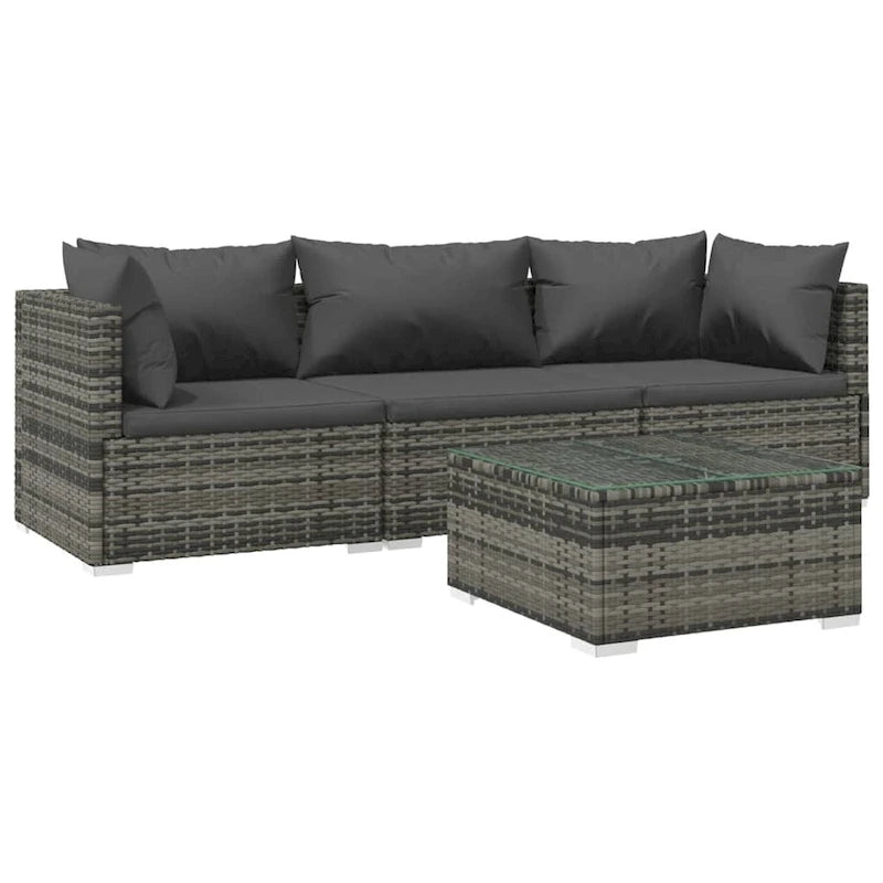 vidaXL Divano Sezionale da Giardino Divanetto Divano Angolare Poltrona da Esterno in Polyrattan