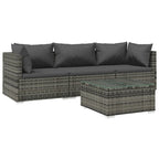 vidaXL Divano Sezionale da Giardino Divanetto Divano Angolare Poltrona da Esterno in Polyrattan