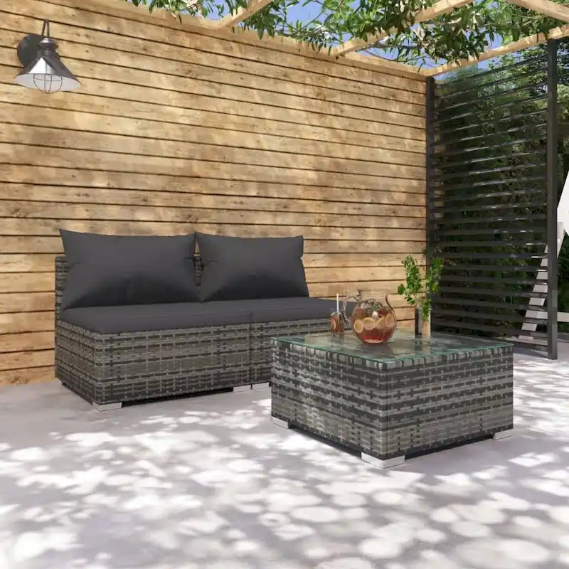 vidaXL Divano Sezionale da Giardino Divanetto Divano Angolare Poltrona da Esterno in Polyrattan