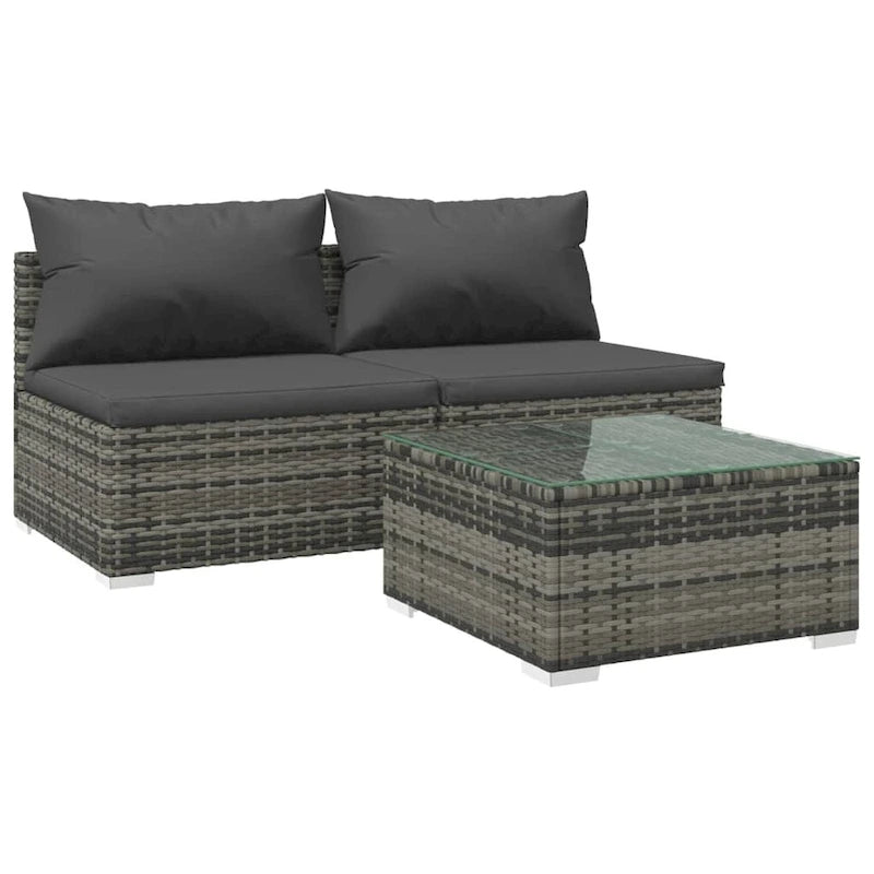 vidaXL Divano Sezionale da Giardino Divanetto Divano Angolare Poltrona da Esterno in Polyrattan