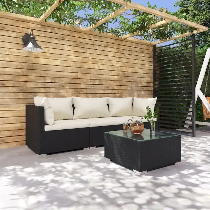 vidaXL Divano Sezionale da Giardino Divanetto Divano Angolare Poltrona da Esterno in Polyrattan