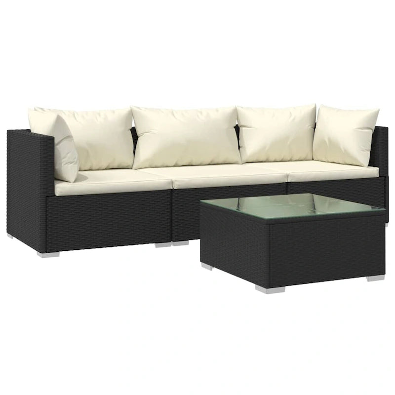 vidaXL Divano Sezionale da Giardino Divanetto Divano Angolare Poltrona da Esterno in Polyrattan