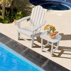 Costway Set di 2 Tavolini Laterali da Esterno Adirondack Resistenti alle Intemperie
