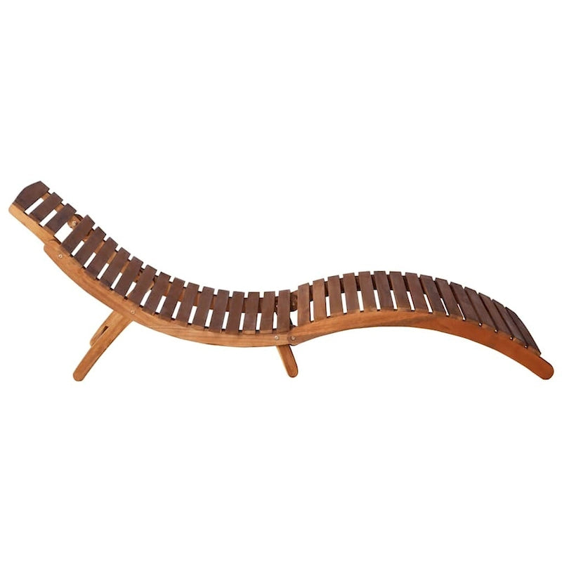 vidaXL Lettini prendisole 2 pz con tavolo e cuscini in legno massello di acacia - 72.4 x 21.7 x 25.2