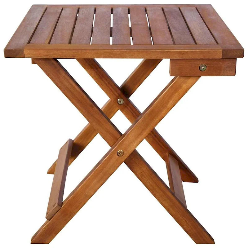 vidaXL Lettini prendisole 2 pz con tavolo e cuscini in legno massello di acacia - 72.4 x 21.7 x 25.2
