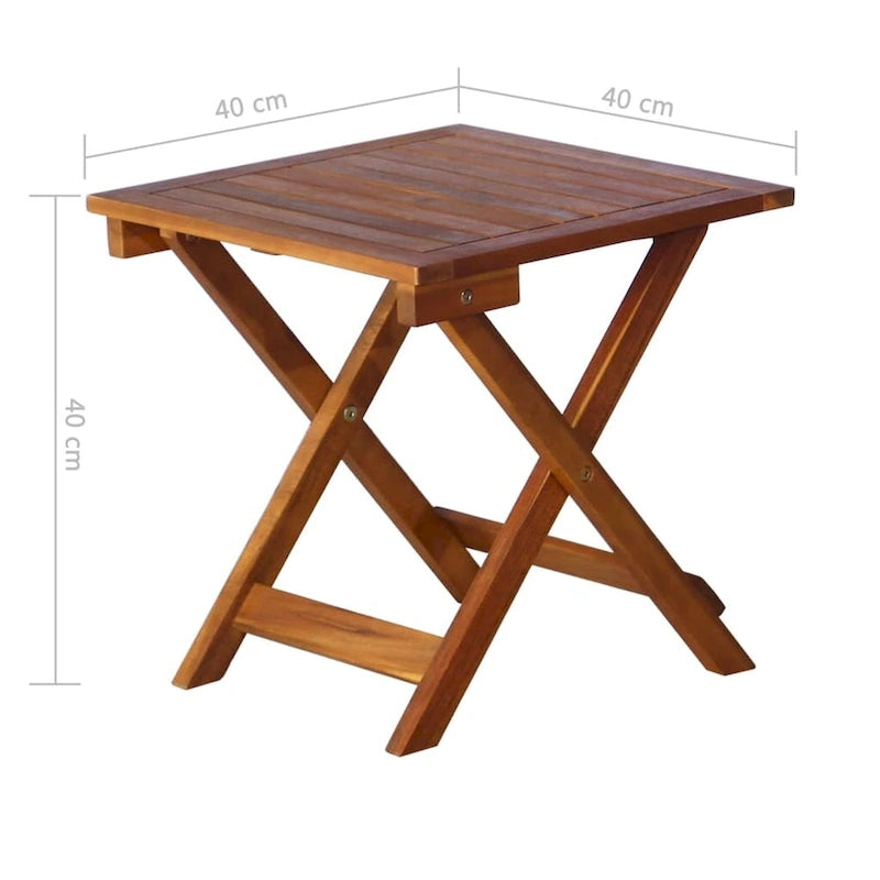 vidaXL Lettini prendisole 2 pz con tavolo e cuscini in legno massello di acacia - 72.4 x 21.7 x 25.2