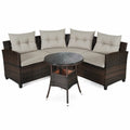 Set da 4 mobili da giardino per esterni in vimini - 31,5 x 25,5 x 29 (L x P x A)