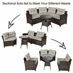 Set da 4 mobili da giardino per esterni in vimini - 31,5 x 25,5 x 29 (L x P x A)