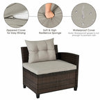 Set da 4 mobili da giardino per esterni in vimini - 31,5 x 25,5 x 29 (L x P x A)