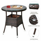Set da 4 mobili da giardino per esterni in vimini - 31,5 x 25,5 x 29 (L x P x A)