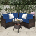 Set da 4 mobili da giardino per esterni in vimini - 31,5 x 25,5 x 29 (L x P x A)