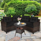 Set da 4 mobili da giardino per esterni in vimini - 31,5 x 25,5 x 29 (L x P x A)
