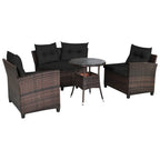 Set da 4 mobili da giardino per esterni in vimini - 31,5 x 25,5 x 29 (L x P x A)