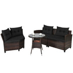 Set da 4 mobili da giardino per esterni in vimini - 31,5 x 25,5 x 29 (L x P x A)