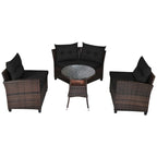 Set da 4 mobili da giardino per esterni in vimini - 31,5 x 25,5 x 29 (L x P x A)