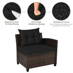 Set da 4 mobili da giardino per esterni in vimini - 31,5 x 25,5 x 29 (L x P x A)