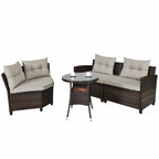 Set da 4 mobili da giardino per esterni in vimini - 31,5 x 25,5 x 29 (L x P x A)