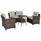 Set da 4 mobili da giardino per esterni in vimini - 31,5 x 25,5 x 29 (L x P x A)